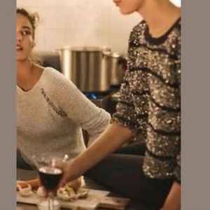 Anthropologie HWR tinsel sweater size M